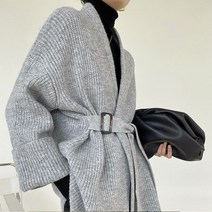 하이퀄리티 울 벨티드 하찌 가디건 루즈 핏 가오리 베이직 숄 30대 40대 50대 직장인 출근룩 수입 보세 의류 강민경 겨울 가을 도톰한