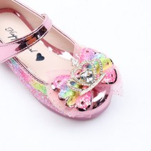 롯데슈즈 아동구두 해피걸 2023 봄신상 돌가루 왕관 라이팅 여아구두