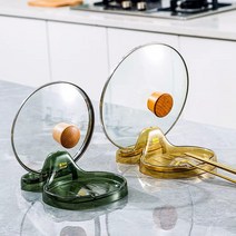 다잇지 반투명 아크릴 국자 냄비뚜껑 다용도 받침대, 그린, 1개