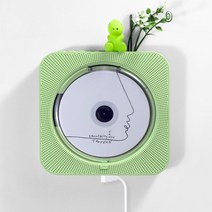 미니 CD 플레이어 블루투스 USB 사각 벽걸이 CDP, 블랙