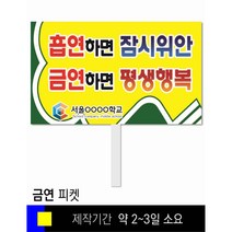 스쿨컴퍼니(도매가격 인쇄쇼핑몰) #116 금연 피켓 [피켓 포맥스피켓 손잡이피켓 학교피켓 예방교육 캠페인 홍보 피켓제작], 2. 손잡이 대형 60x45cm