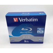 공씨디 공cd 공DVD Verbatim 블루 레이 디스크 BD-R DL 50GB 6X 빈 듀얼 기록 가능한 5 개/몫, 한개옵션0
