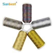 Sanbest6 가닥 금속 직조 스레드 반짝이는 효과 주얼리 DIY 공예 팔찌 스트링 스티치 원사 핑크87, 126_6 가닥