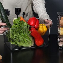조립식앵글제작 냉장고홈바 속깊은수납장 정수기선반 주방 냉장고 캐비닛 보관 상자 서랍 냉동고 특수 바구니 마무리 인공 고기, [01] 4501. 투명 냉장고 상자 - 넓고 짧은