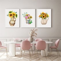 감성 수채화 해바라기 그림 액자 No1~10 캔버스 20호, 9번／20호53x73cm(캔버스액자옆면흰색)