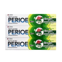 허브의생기 페퍼민트 페리오치약 페리오 치약세트 치약 cool breath 3개입 4699ea, 브레쓰쿨160g 3개입, 본상품선택