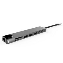 4K HDMI 포트 이더넷 1000Mbps RJ45 USB-C 전원 공급 장치 TF/SD 카드 reade가있는 C 허브 8 in 1 멀티