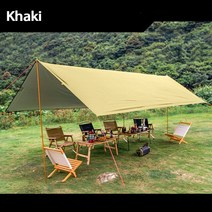 어닝텐트 카라반 캠핑 텐트FLAME'S CREED Tarp National Forest 4x4.4m 안티 UV 210T 실버 코팅 야외, 01 4X4.4M Khaki