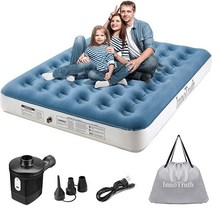 InnoTruth 퀸 캠핑 에어 매트리스 침대 휴대용 충전식 펌프가 있는 블로우 업 매트리스 여행 및 캠핑용 접이식 침대 가성비 추천 미국직구