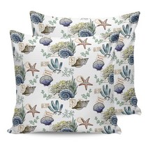 조개 쿠션 핑크벨벳 방석 쇼파 대형 야외 방수 베갯잇 오션 비치 우드 그레인 불가사리 쉘 소파 케이스 장식 베개 커버 2 개 4, [10] 50 x 50cm x 4, [11] CHC00070