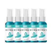 휴대용 에탄올 70% 스프레이 미스트, 5개, 50ml