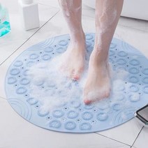 흡판 미끄럼방지 욕실매트, 66cm, 블루, 1개