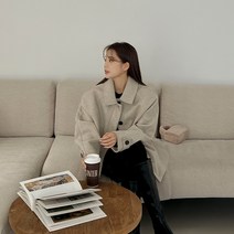 베이즐 울 히든버튼 숏 코트 67968 빅사이즈 여성의류