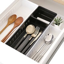 국내생산 싱크대 서랍 주방용품 수저정리 키친트레이, 사라사유통 본상품선택, 블랙와이드, 본상품선택