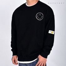 가이스토리 남녀공용 국내제작 자수 티셔츠 긴팔티 스윗 오버핏 맨투맨