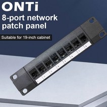 onti 8 포트 직선형 cat6 패치 패널 rj45 네트워크 케이블 어댑터 키스톤 잭 이더넷 분배 프레임, 없음