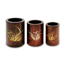 [홈앤스쿨] 단아미 원목 펜꽂이 붓통 붓케이스 나무 연필꽂이 원형