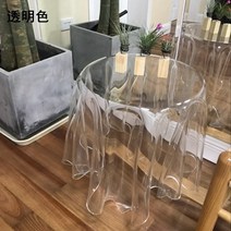 투명 아크릴 원형 사이드테이블 거실창가 침대옆사이드 미니 고스트 물결테이블, 스몰(투명) 32-46 cm