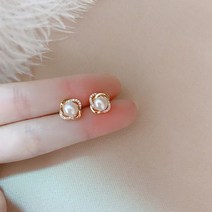 고급 14k 골드 보석 진짜 골드 귀걸이 지르콘 진주 트위스트 럭셔리 스터드 귀걸이 brincos pendientes bijoux