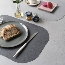 cocooning 국산 홈카페 북유럽 심플 실리콘 식탁매트(테이블매트), 42.5x30, 그레이