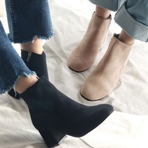 오너클랜 기모안감 둥근코 앵클부츠 스웨이드 털 방한화