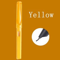 만년필 싸인 서명 볼펜 캘리그라피 세트 자세 교정 다색 교체 가능한 잉크 0.7/1.0mm 학교 곡선 팁 펜 사무실 필기 용품 문구, [08] yellow(1.0mm)