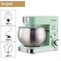 LONGDE 가정용 반죽기 거품기 5.5L 1200W 대용량 고출력, 민트그린