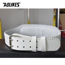 AOLIKES 새로운 와이드 역도 벨트 보디 빌딩 피트니스 벨트 바벨 파워 리프팅 훈련 허리 보호대 체육관 벨트, 하얀색, l