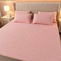 라텍스 돗자리 베개커버 세트 A라인 침대 쿨링 돗자리 여름 세탁기 가능 비보뉴 I933K496, 핑크