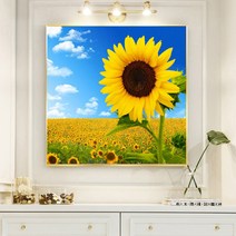 푸아이 3D 보석십자수 해바라기 꽃 +행운십자수(30x30) 사칭업체주의 판매자 푸아이 꼭 확인후 주문RQ084, 1세트, Type-A 50*50cm(액자포함)