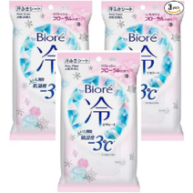 Biore 비오레 냉각 시트 데오드란트 리프레시 플로럴향 20매입 3개세트, 3개