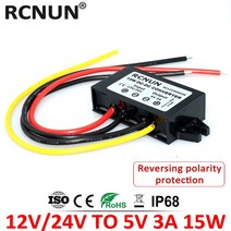 인버터 컨버터 RCNUN 9V 12 24V 36V ~ 5 3A 스텝 다운 DC 컨버터 15W 자동차 LED 전원 공급 장치, 01 12V-24V to 5V 3A 15W