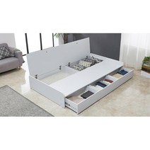 LED서랍침대 의류수납 슈퍼싱글프레임 ss 1인가구 DIY, LPM그레이