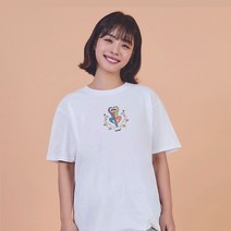 키밍 love 하트 BOY 기본반팔티 오버핏티 여자여름코디 30대커플아이템 검은색반팔티 남녀커플티