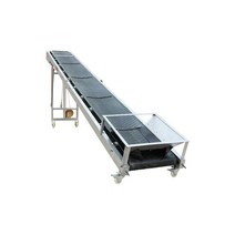 컨베이어 벨트 하역 수동 자바라 체인 상차 작업 로라, 4m 컨베이어 500mm