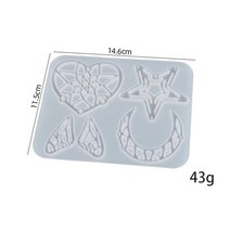 견고한 Polygon Oval Earrings Necklace Pendant Uv Epoxy Resin Mold DIY Keychain Backpack Silicone Jew, 17 17
