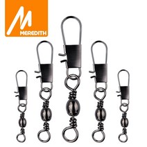 Meredith 50 개몫 낚시 커넥터 핀 베어링 롤링 회전 스테인레스 스틸 스냅 피쉬 후크 미끼 태클 액세서리, size6 42mm 18kg