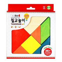 콩꼬물마켓 유아칠교놀이 원목 칠교 놀이 도안 놀이학습 판 퍼즐, 혼합색상