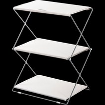 접이식수납장 캠핑수납 캠핑접이식선반 간편접이식선반 휴대용선반, 3단 베이지