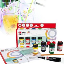마라부 유리용 세라믹 글라스물감+붓 스타터세트-수성 _ 20230225EA, 쿠팡 본상품선택
