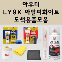 아우디 LY9K 아말피화이트 주문 자동차 붓펜 카페인트 도색 스프레이 퍼티 컴파운드 차량용, 아우디스프레이: LY9K 아말피화이트