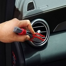 차량용 에어컨 송풍구 틈새 청소 브러쉬, 3단그린