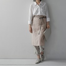 프렌치 린넨 하프앞치마 (3color), 내추럴모카