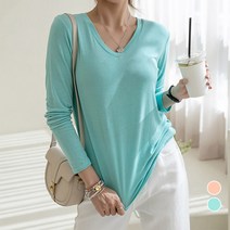 [나크21] (55~100) 슬림핏 브이넥 롱티셔츠 KO11-T-34
