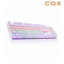 COX CK420 교체축 레인보우 LED 게이밍 기계식 키보드 (화이트 청축), 청축