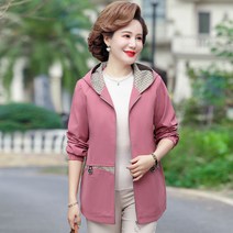 WSG 여성 봄가을 30대 40대 50대 세미 후드 점퍼 빅사이즈 긴팔 아우터 자켓 XL~5XL