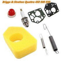 Briggs amp Stratton Quattro 450 500 550 Q45 클래식 스프린트 35-375 40 엔진 용 에어 필터 스파크 플러그 기화기 다이어프램 세트