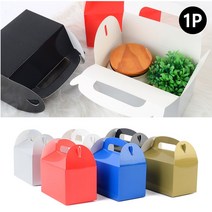 손잡이형 접이식 컬러 사각 선물케이스 크리스마스 간식 수제 초콜렛 쿠키박스 통 기념품 답례품, 색상, 화이트