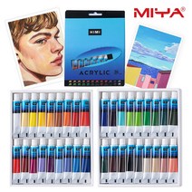 미야 아크릴물감 세트 포크아트 톨페인팅 튜브물감, 36색