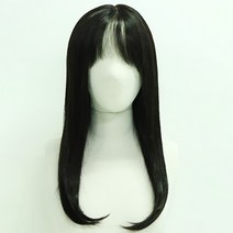가발매니아 벨라 롱 56cm 수제통가발 프론트레이스(프리미엄 G사), 내츄럴블랙